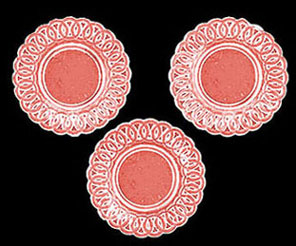 Dollhouse Miniature Lace-Edged Plates, 3Pc, Transparent Pink